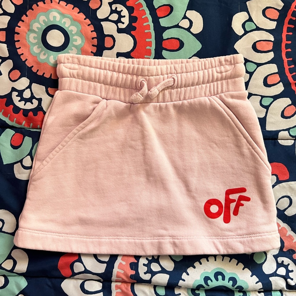 Off white kids rounded logo French terry skirt